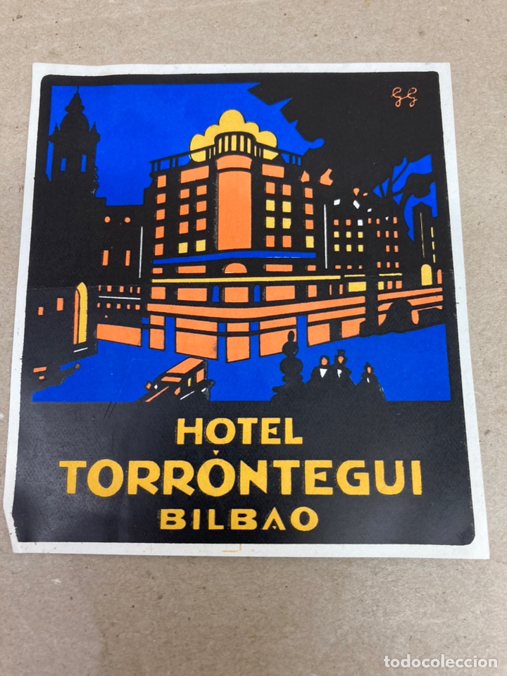 Etiquetas antiguas: Etiqueta de maleta hotel Torrentegui Bilbao