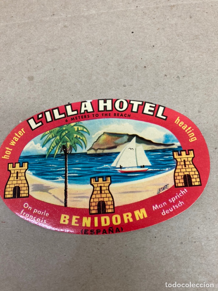 Etiquetas antiguas: Etiqueta de maleta hotel L&rsquo;illa Benidorm
