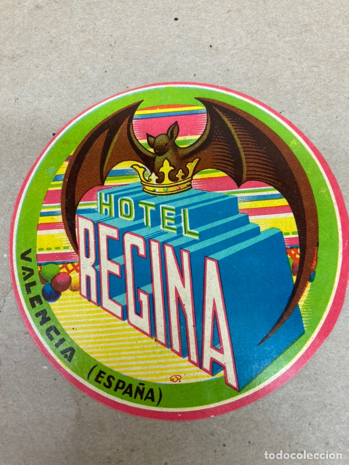 Etiquetas antiguas: Etiqueta de maleta hotel Regina Valencia