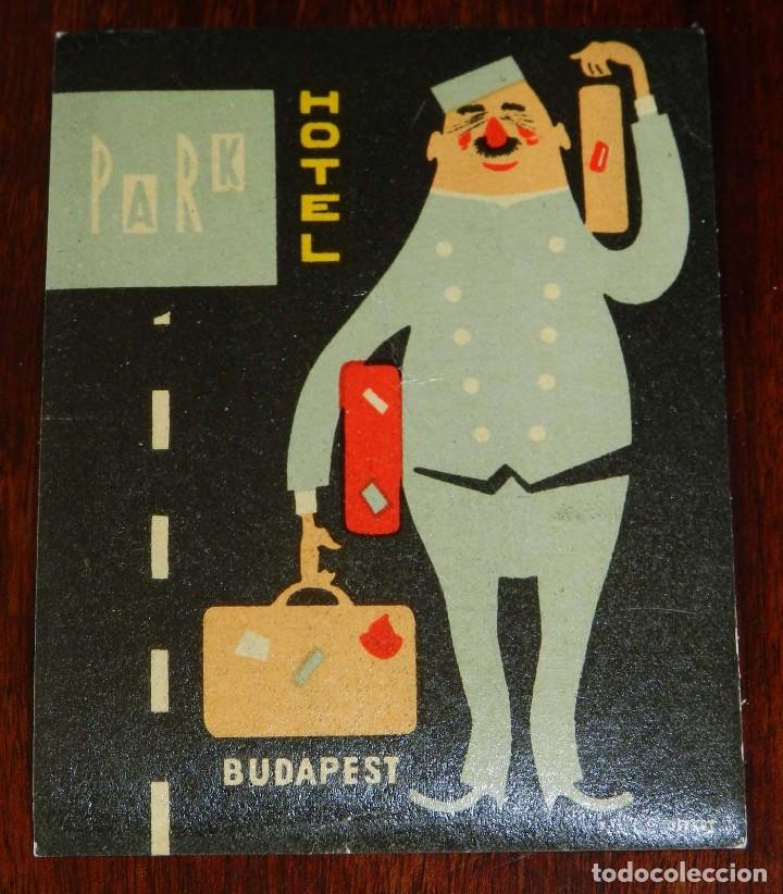 Etiquetas antiguas: ETIQUETA DE MALETA DEL HOTEL PARK - BUDAPEST - HUNGRIA - ETIQUETA ANTIGUA DE HOTEL.