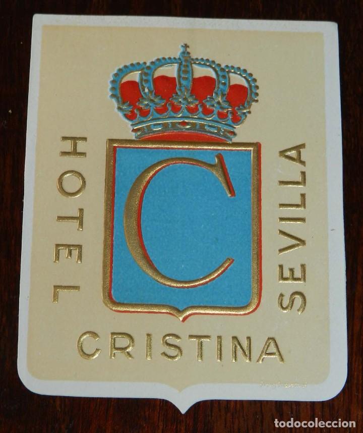Etiquetas antiguas: Etiqueta del hotel Cristina. Sevilla.