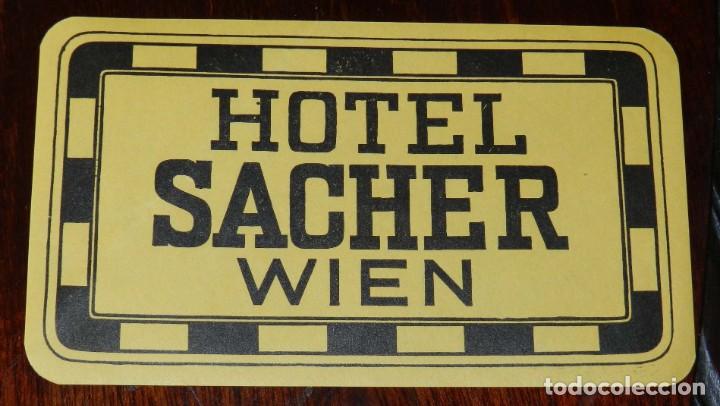 Etiquetas antiguas: Etiqueta del hotel Sacher. Wien, Austria.