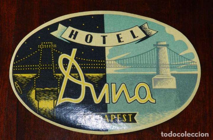Etiquetas antiguas: Etiqueta del hotel Duna. Budapest, Hungria.