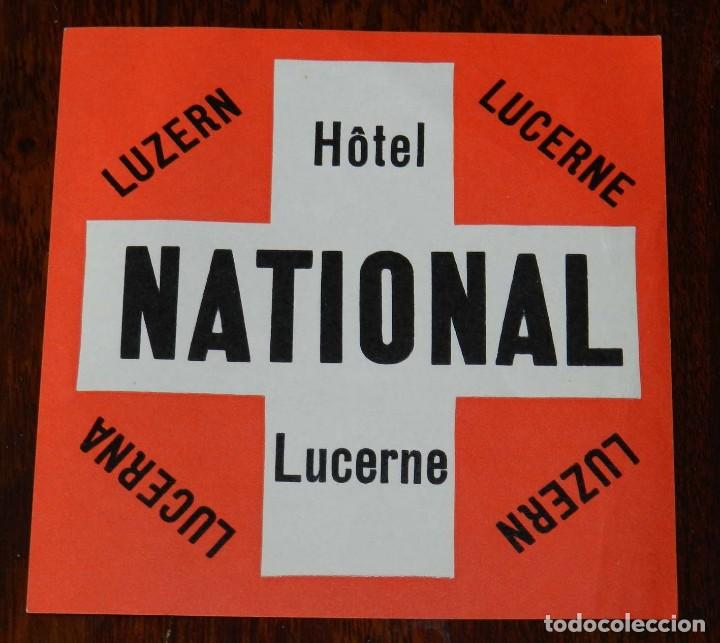 Etiquetas antiguas: ETIQUETA DE HOTEL NATIONAL LUCERNE, LUZERN. ETIQUETA PARA MALETA.