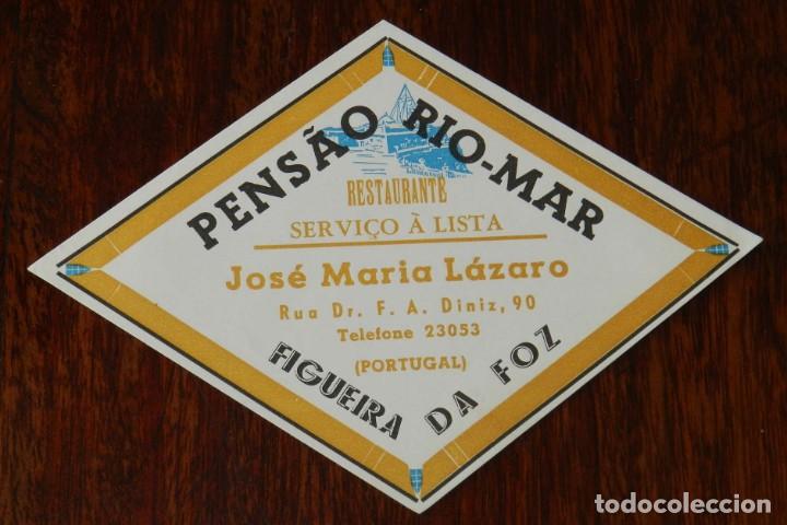 Etiquetas antiguas: ETIQUETA PARA MALETA DEL RESTAURANTE JOSE MARIA LAZARO, FIGUEIRA DA FOZ, PORTUGAL.