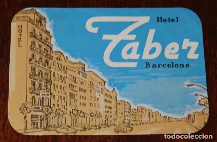 Etiquetas antiguas: ETIQUETA DE HOTEL TABER DE BARCELONA, ETIQUETA PARA MALETA.