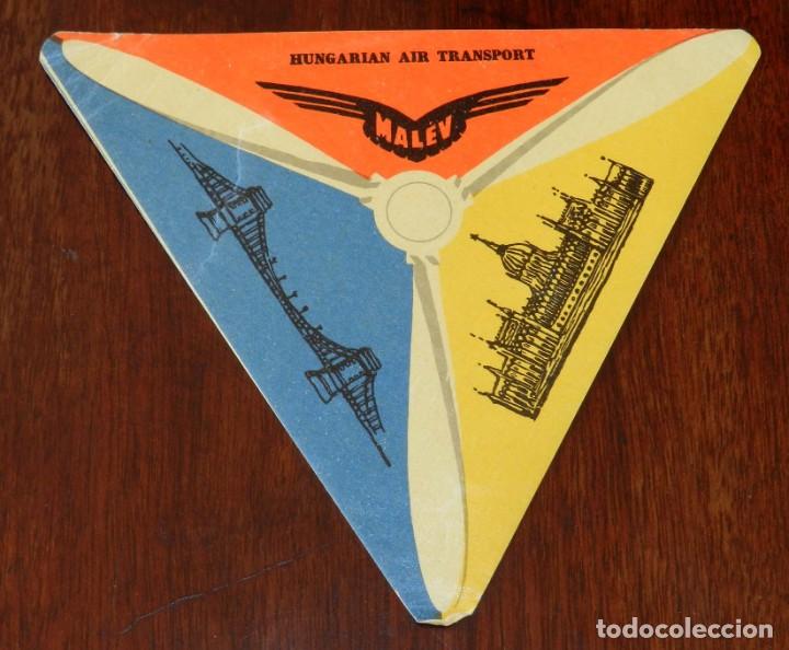 Etiquetas antiguas: ETIQUETA PARA MALETA DE HUNGARIAN AIR TRANSPORT, AVIACION.