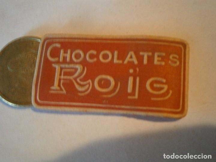 Etiquetas antigas: Etiqueta publicitaria, a&ntilde;os 30,40. CHOCOLATES ROIG