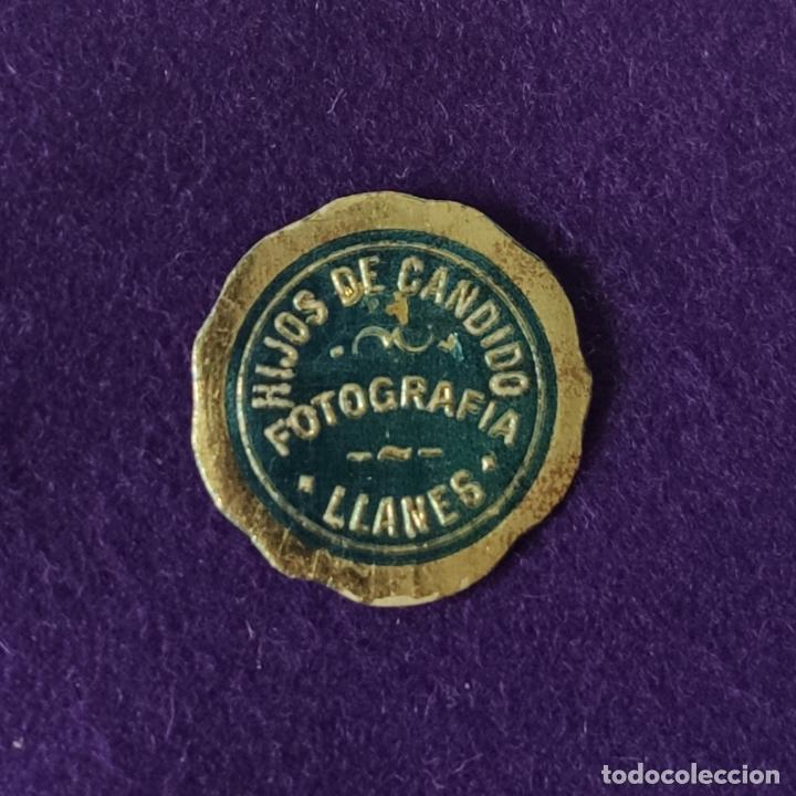 Etiquetas antiguas: ETIQUETA DE FOTOGRAFIA HIJOS DE CANDIDO. ORIGINAL DE EPOCA. LLANES (ASTURIAS). 1920-40.