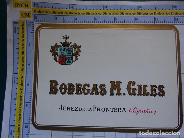 Alte Etiketten: ETIQUETA DE BEBIDAS. VINOS LICORES. BODEGAS M. GILES JEREZ . 232