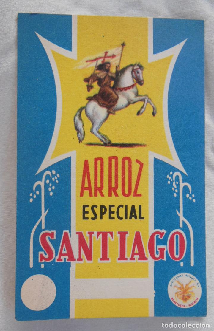Etiquetas antiguas: ARROZ ESPECIAL SANTIAGO. BENETUSER, VALENCIA