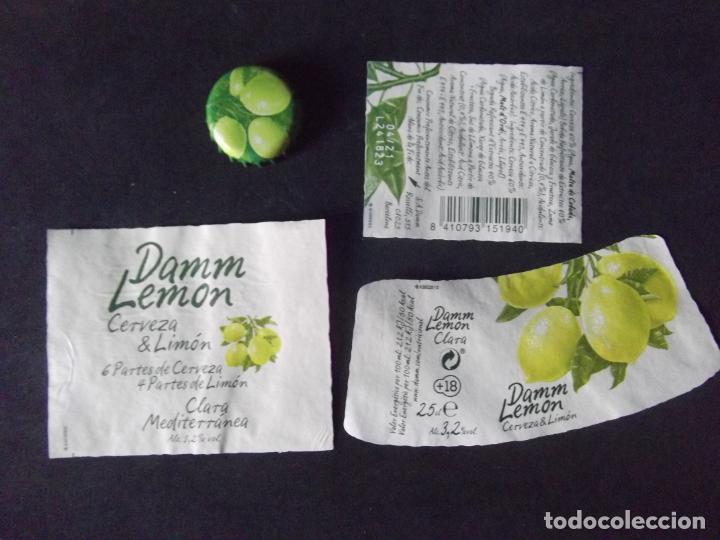 Old Labels: CERVEZA-V9-K-III-ETIQUETAS Y CHAPA-DAMM-LEMON
