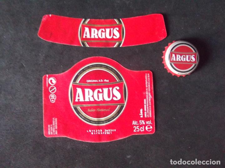 Old Labels: CERVEZA-V9-K-III-ETIQUETAS Y CHAPA-ARGUS