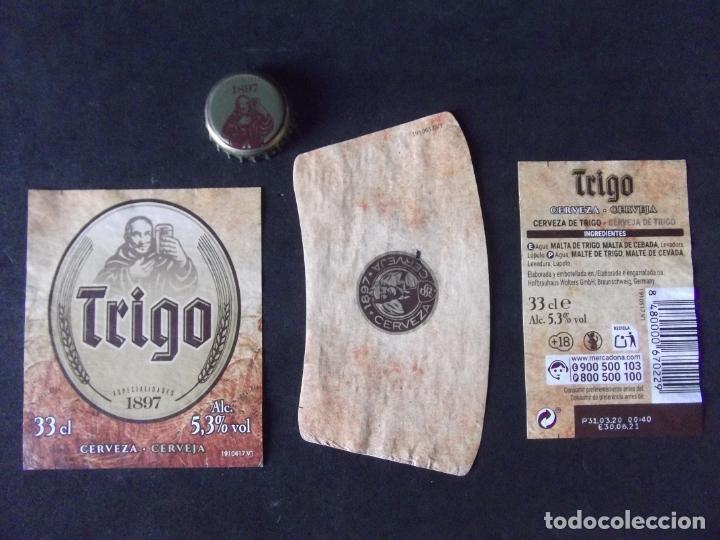 Etichette antiche: CERVEZA-V9-K-III-ETIQUETAS Y CHAPA-1897-TRIGO