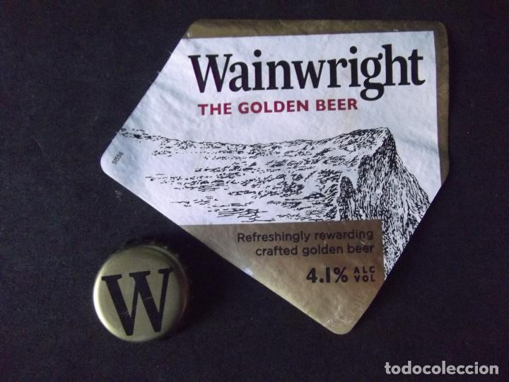 Etichette antiche: CERVEZA-V9-K-III-ETIQUETAS Y CHAPA-WAINWRIGHT