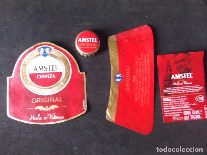 Etichette antiche: CERVEZA-V9-K-III-ETIQUETAS Y CHAPA-AMSTEL-ORIGINAL-VALENCIA