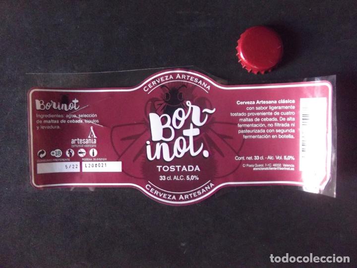 Etichette antiche: CERVEZA-V9-K-III-ETIQUETAS Y CHAPA-BORINOT-VALENCIA