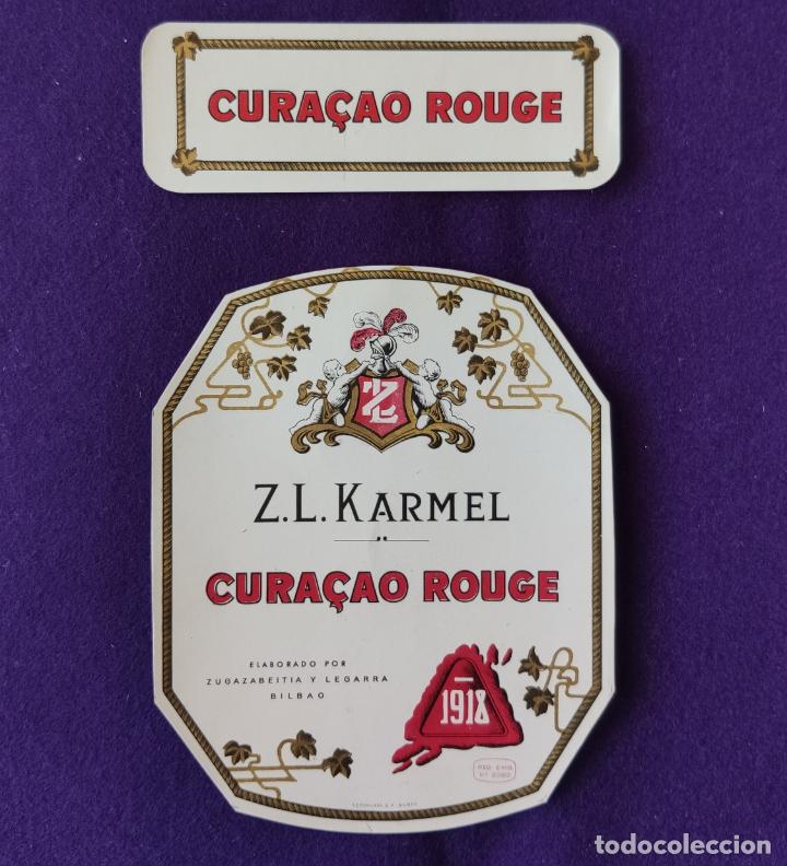Etiquetas antiguas: ANTIGUA ETIQUETA DE CURA&Ccedil;AO ROUGE. Z.L. KARMEL. ZUGAZABEITIA Y LEGARRA. BILBAO. 1918. ORIGINALES.