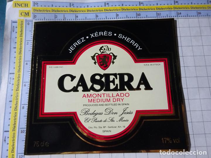 Alte Etiketten: ETIQUETA DE BEBIDAS. VINOS LICORES. JEREZ CASERA AMONTILLADO MEDIUM DRY. 242