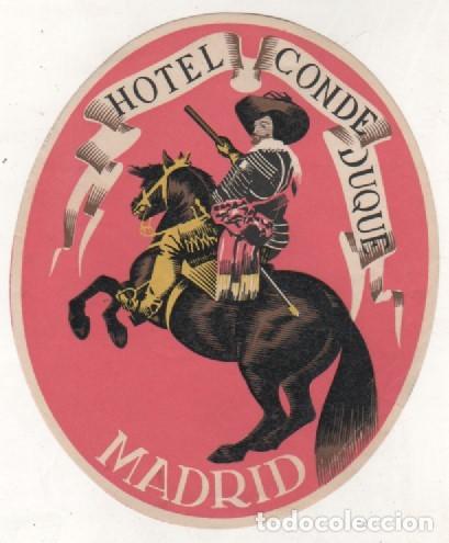 Etiquetas antiguas: Etiqueta Hotel Conde Duque.