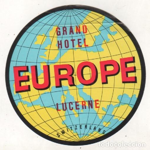 Etiquetas antiguas: Etiqueta Hotel Grand Hotel Europe Lucerne Suiza.