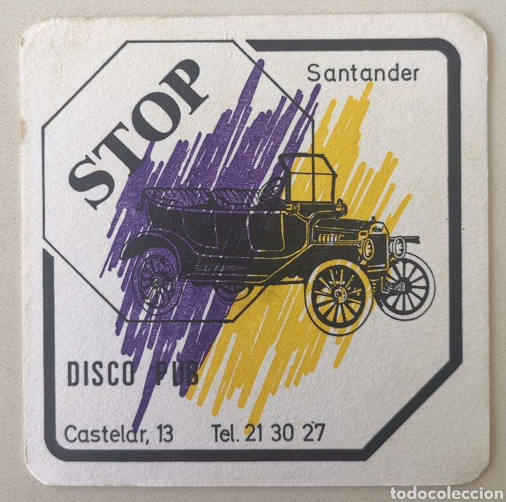Etichette antiche: Posavasos Disco Pub STOP - Calle Castelar - Santander (Cantabria) - Coaster