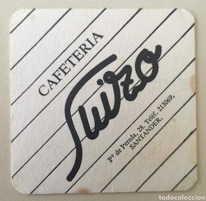Alte Etiketten: Posavasos Cafeter&iacute;a Suizo - Paseo de Pereda - Santander (Cantabria) - Coaster