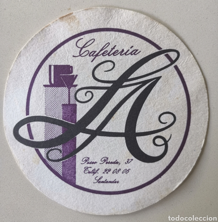 Etichette antiche: Posavasos Cafeter&iacute;a LA - Paseo Pereda - Santander (Cantabria) - Coaster