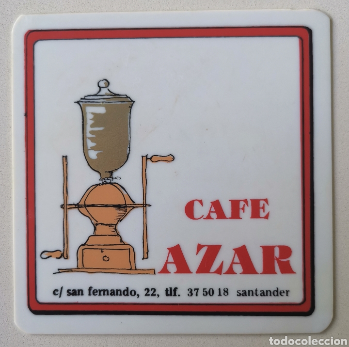 Old Labels: Posavasos Cafe Azar - Calle San Fernando - Santander (Cantabria) - Coaster