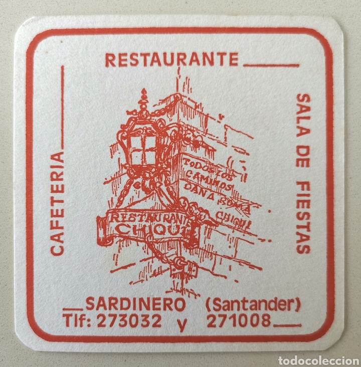 Old Labels: Posavasos Cafeter&iacute;a Restaurante Hotel Chiqui - Sardinero- Santander (Cantabria) - Coaster