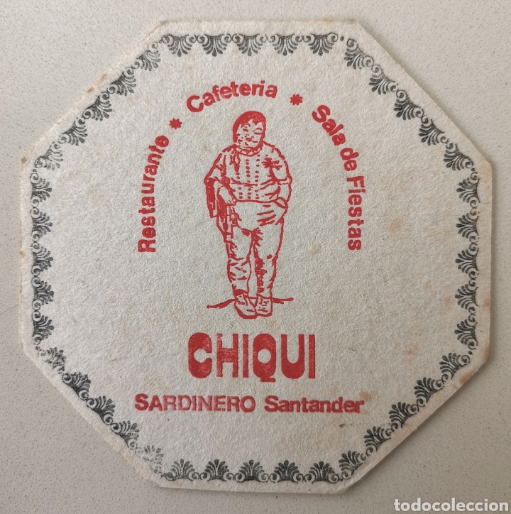 Alte Etiketten: Posavasos Cafeter&iacute;a Restaurante Hotel Chiqui - Sardinero- Santander (Cantabria) - Coaster