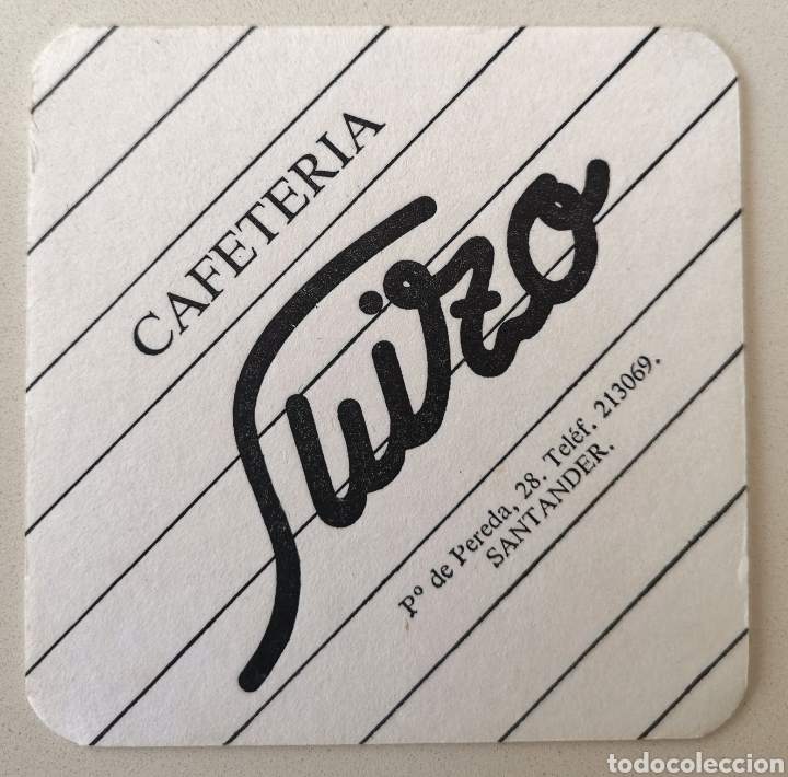 Etichette antiche: Posavasos Cafeter&iacute;a Suizo - Paseo de Pereda - Santander (Cantabria) - Coaster