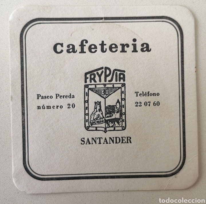 Old Labels: Posavasos Cafeter&iacute;a Frypsia - Paseo de Pereda - Santander (Cantabria) - Coaster