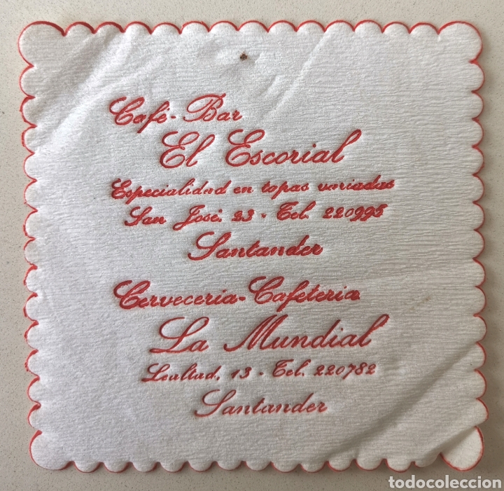 Alte Etiketten: Posavasos Cafeter&iacute;a La Mundial - El Escorial - C/ San Jose - Santander (Cantabria) - Coaster