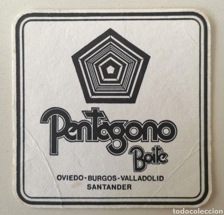 Old Labels: Posavasos Pent&aacute;gono Baile Disco - Oviedo Burgos Valladolid - Santander (Cantabria) - Coaster