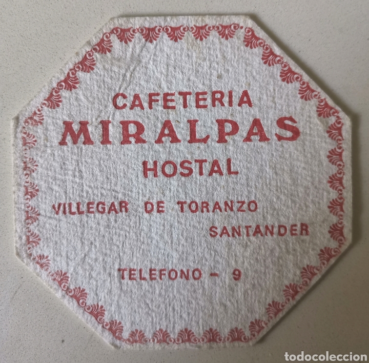 Old Labels: Posavasos Cafeter&iacute;a Miralpas Hostal - Villegas de Toranzo - Santander (Cantabria) - Coaster