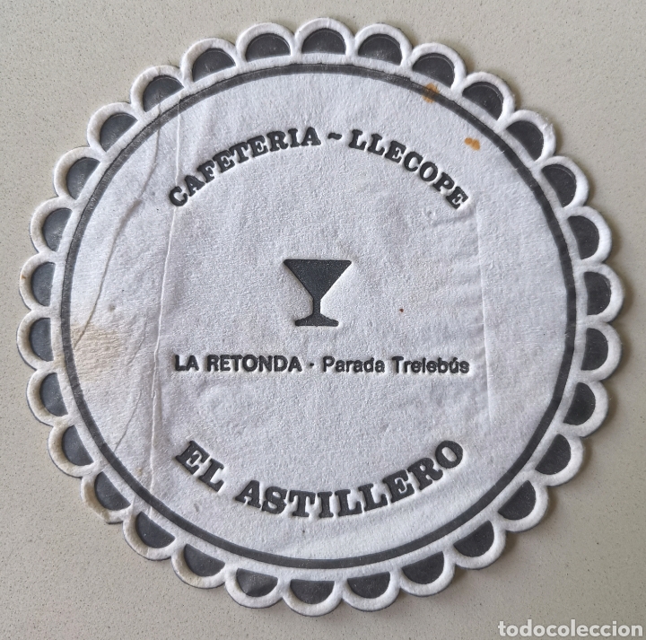 Old Labels: Posavasos Cafeter&iacute;a Llecope - La Retonda Parada Treleb&uacute;s - El Astillero (Cantabria) - Coaster