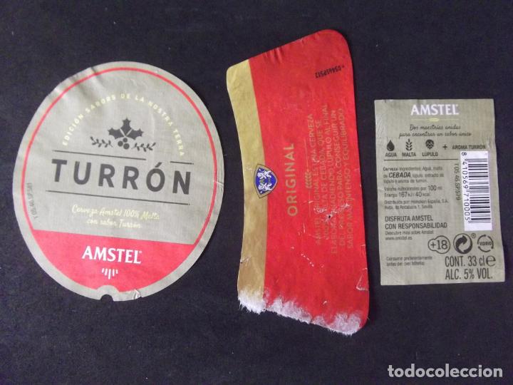 Etichette antiche: CERVEZA-V9ET-9-ETIQUETAS-AMSTEL-TURRON