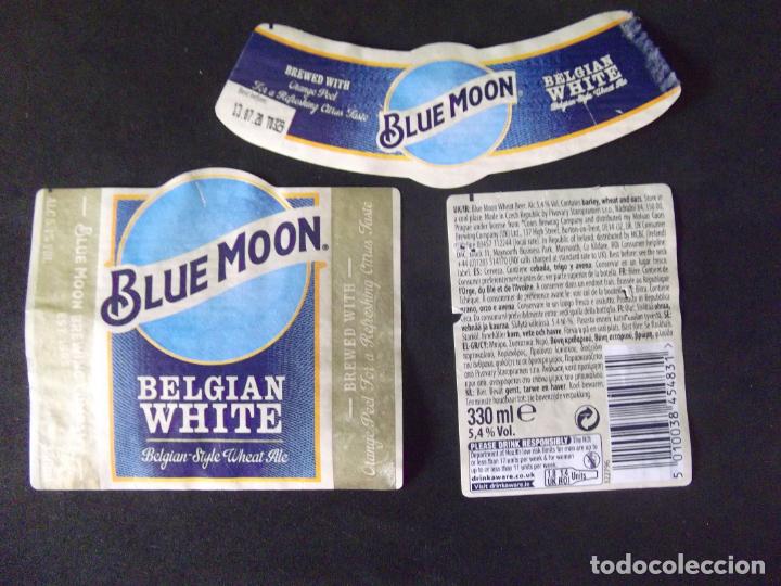 Etichette antiche: CERVEZA-V9ET-9-ETIQUETAS-BLUE MOON-BELGIAN WHITE