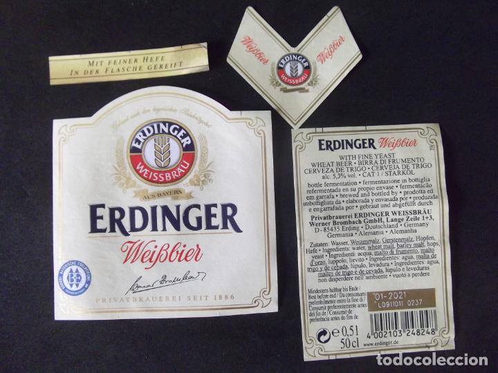 Etiquetas antigas: CERVEZA-V9ET-9-ETIQUETAS-ERDINGER-WEISSBRAU