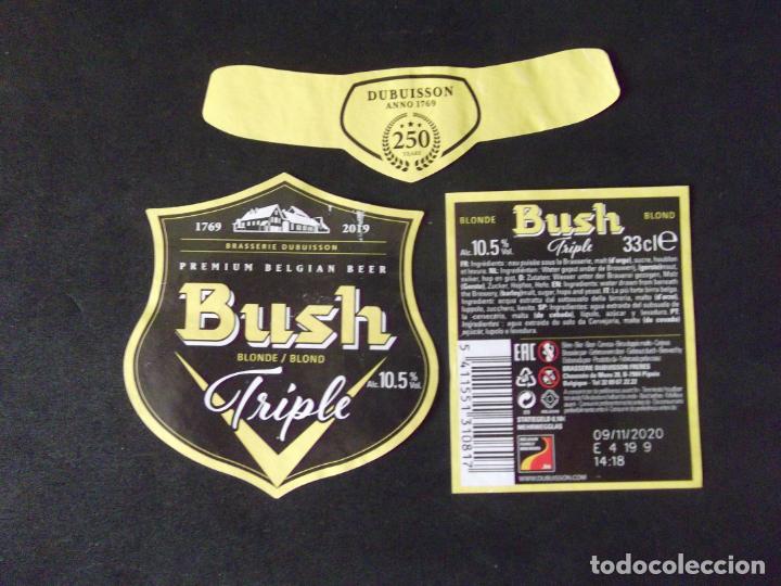 Etiquetas antigas: CERVEZA-V9ET-9-ETIQUETAS-BUSH-TRIPLE BELGIAN