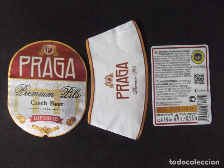 Etiquetas antigas: CERVEZA-V9ET-9-ETIQUETAS-PRAGA-PREMIUM PILS-CZECH BEER