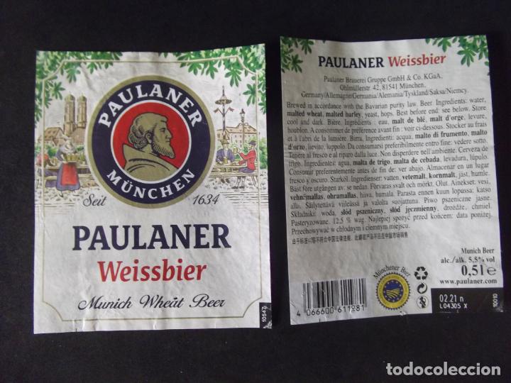&Eacute;tiquettes anciennes: CERVEZA-V9ET-9-ETIQUETAS-PAULANER-WEISSBIER MUNICH