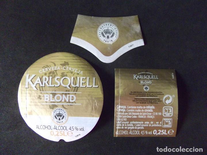 &Eacute;tiquettes anciennes: CERVEZA-V9ET-9-ETIQUETAS-KARLSQUELL-FRANCIA