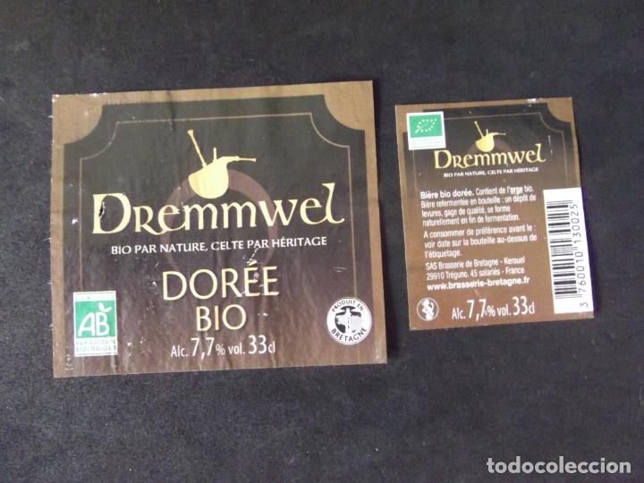 Etichette antiche: CERVEZA-V9ET-9-ETIQUETAS-DREMMWEL-DOREE BIO-FRANCE