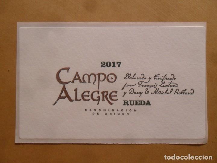 Etiquetas antiguas: ETIQUETA VINO CAMPO ALEGRE 2017 - RUEDA