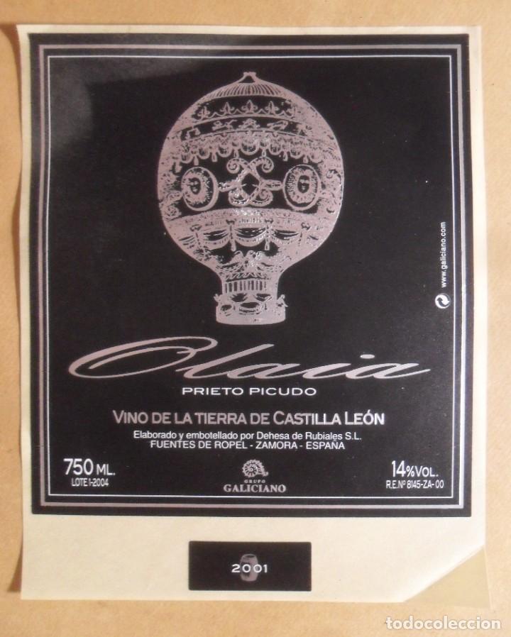 Etiquetas antiguas: ETIQUETA DE BOTELLA Y CUELLO - VINO ALAIA, PRIETO PICUDO 2001 - CASTILLA Y LEON - R.E. N&ordm; 8145-ZA-00