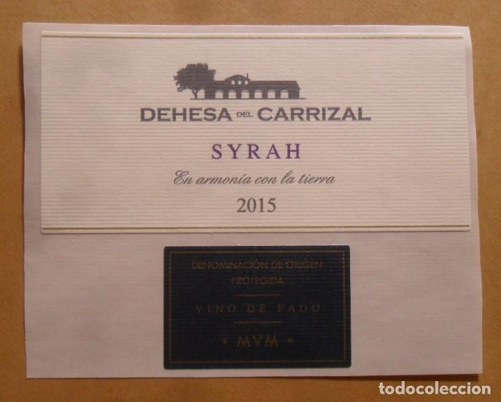 Etiquetas antiguas: ETIQUETA VINO DEHESA DEL CARRIZAL SYRAH 2015 - MVM