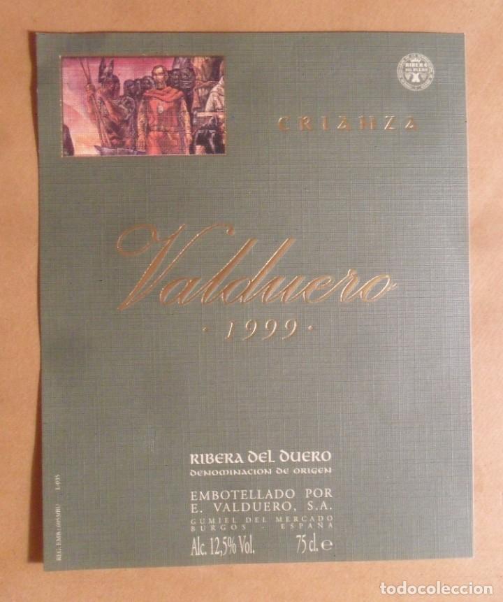 Etiquetas antiguas: ETIQUETA VINO VALDUERO - CRIANZA 1999 - RIBERA DEL DUERO -