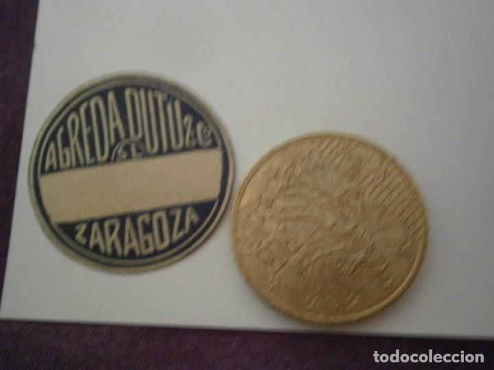 Etiquetas antiguas: ETIQUETA DE ZARAGOZA A&Ntilde;OS 30/40. GREDA DUTU